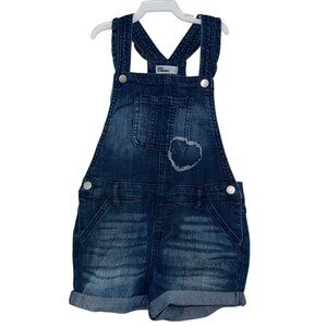 Epic Threads Girls Denim Overall Shorts With Heart Applique